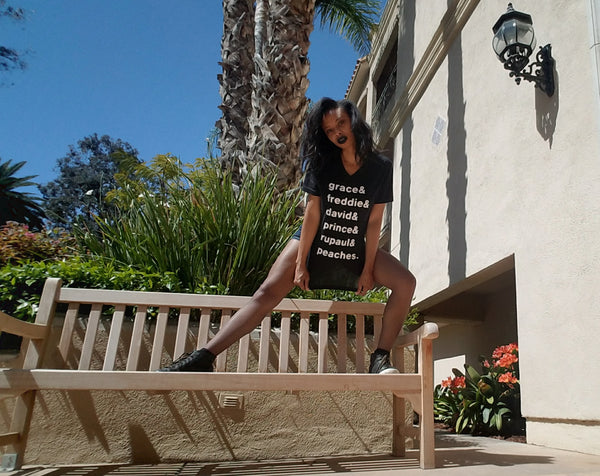 Alexandria Boddie models the "Under The Influence" list tee in size medium.