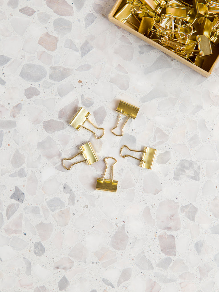 mini gold binder clips