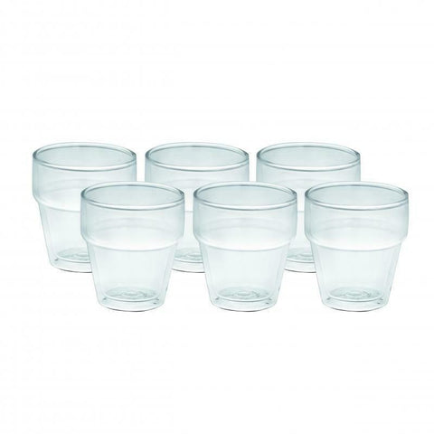 6pc Avanti Caffe Stable Twin Wall Glasses 250Ml Coffee Tea Cafe Latte Drink