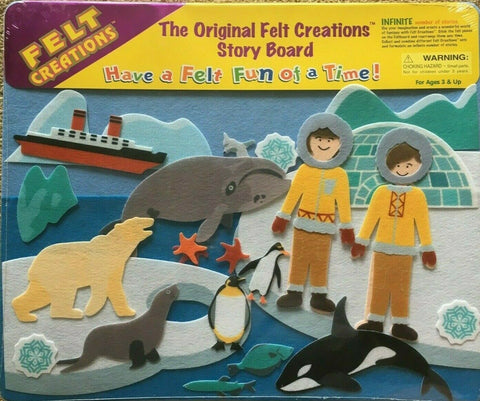 Felt Creations Arctic Life Ice Whale Polar Bear Seal Puzzle Felt Story Board