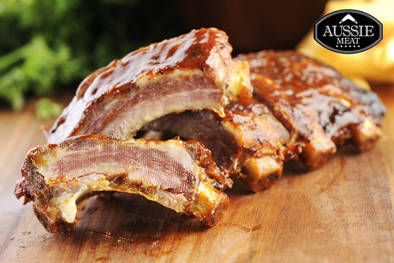 danish pork baby back ribs (1kg, 10/12 ribs) - aussie meat pork