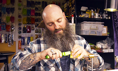 Pat Cohen tying flies