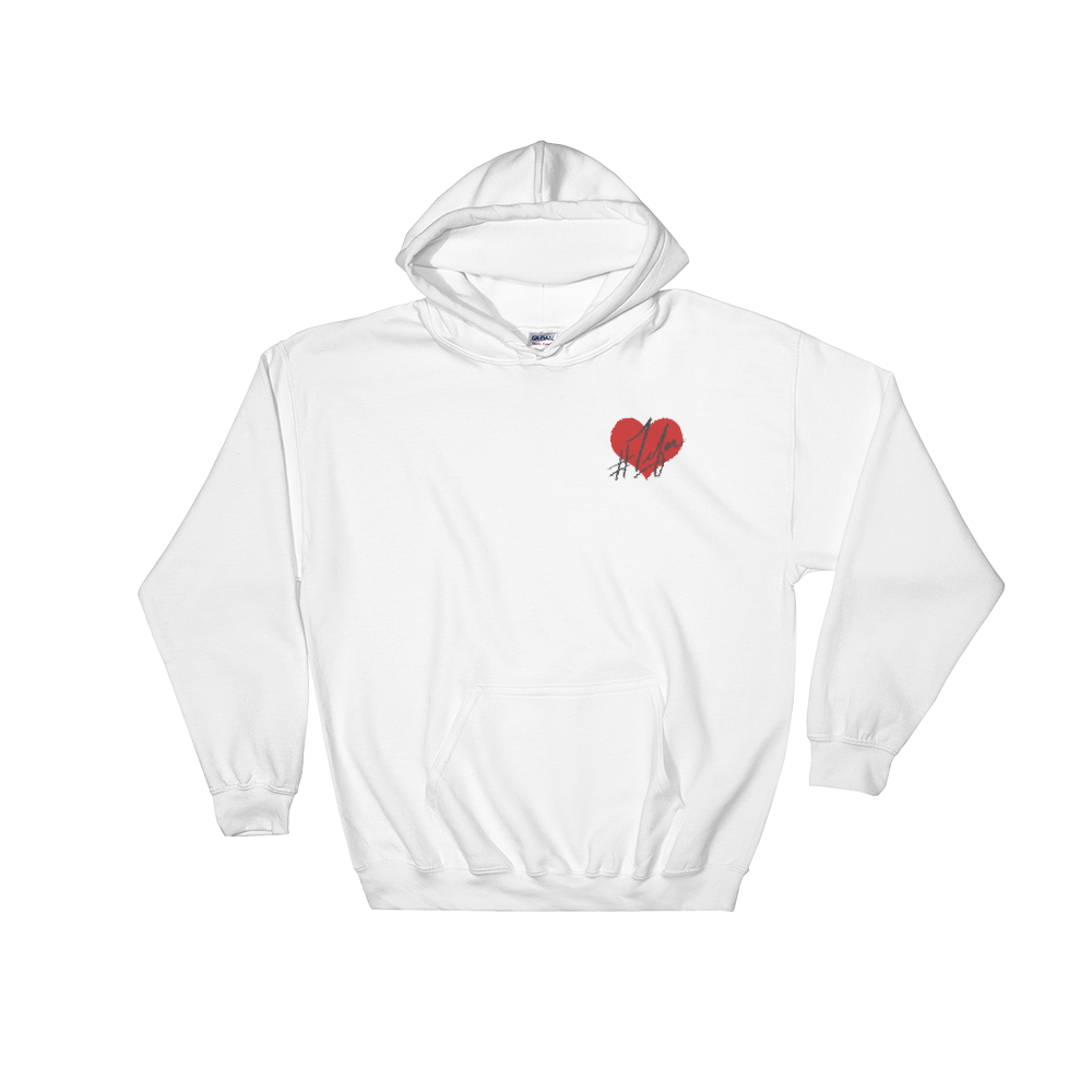 Download 1lifer Love Embroidered White Hoodie PSD Mockup Templates