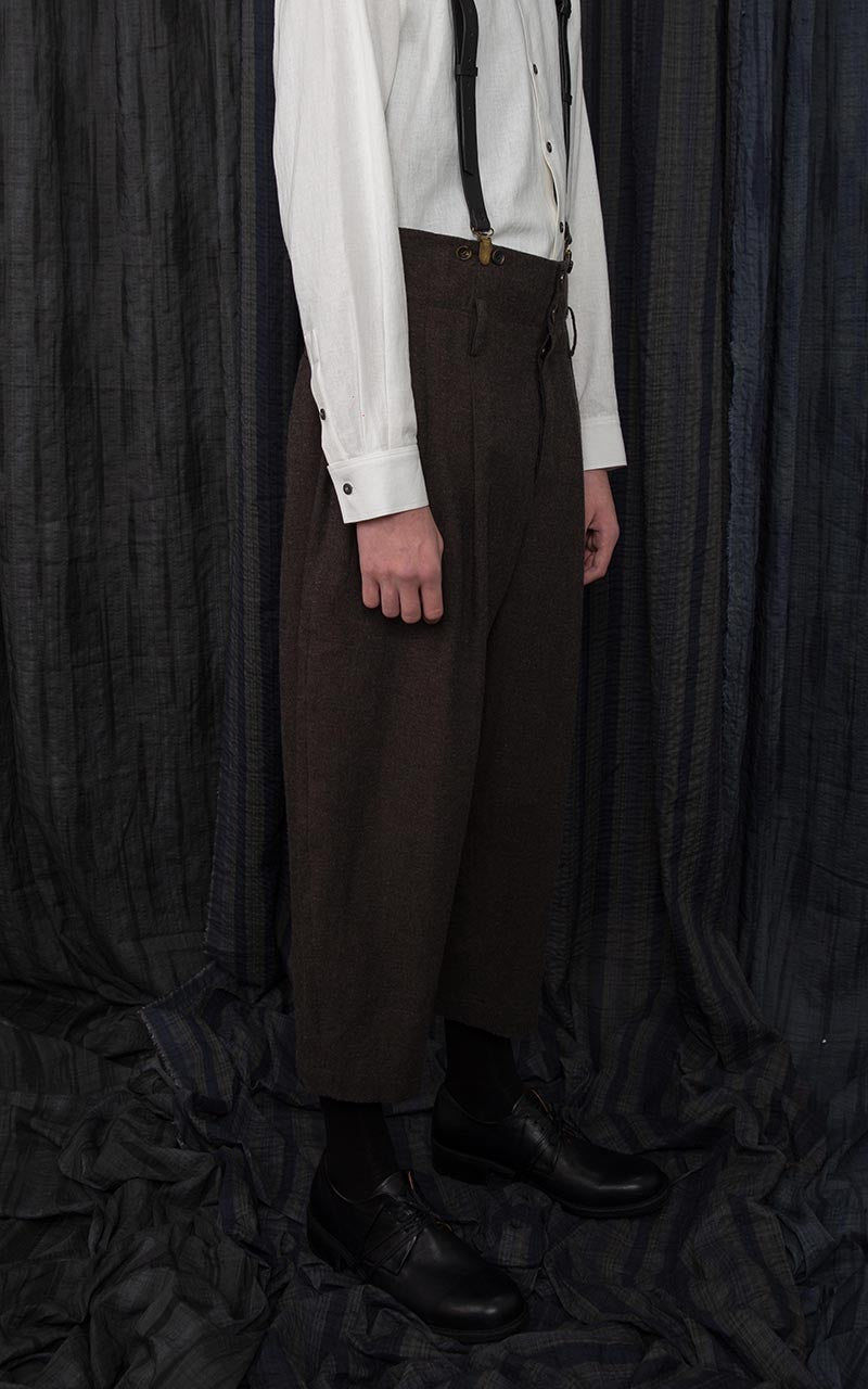 Khaki Brown 2 Tuck HighWaist Trousers