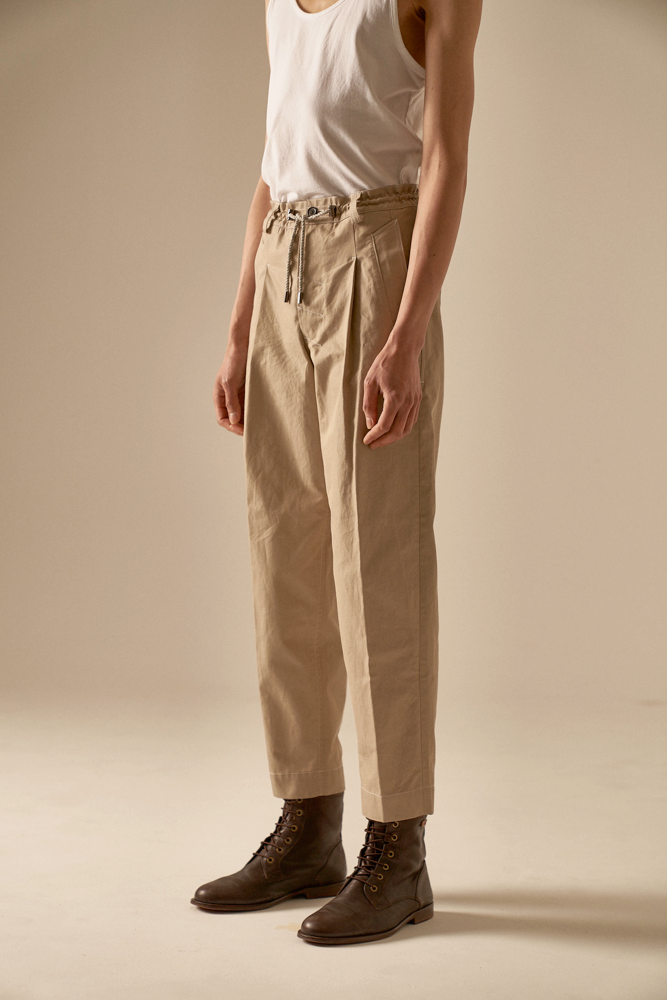 Baker Beige Cotton String Pants
