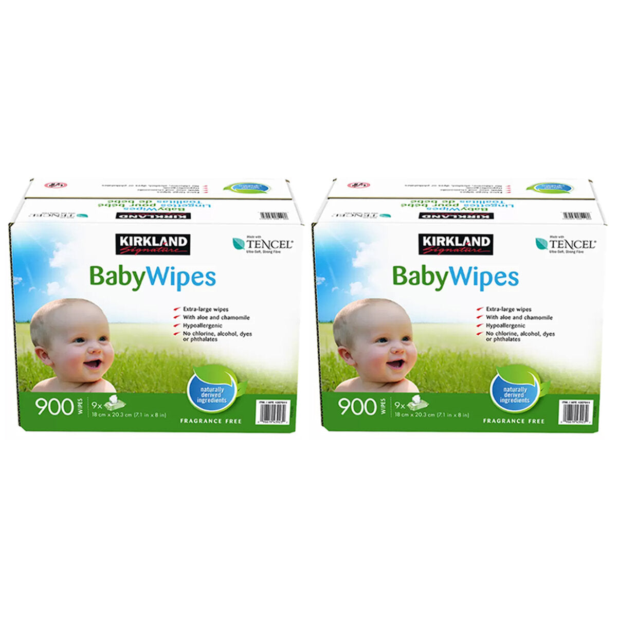 Kirkland Signature Tencel Baby Wipes 9 x100 sheets HORO.co.nz