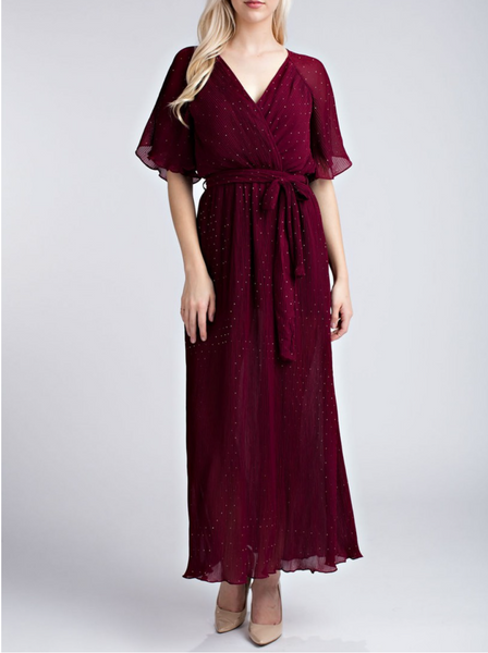 burgundy wrap dresses