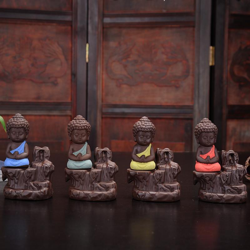 Details about   The Little Monk Backflow Incense Cones Burner Stick Water Wheel Creative Decor 