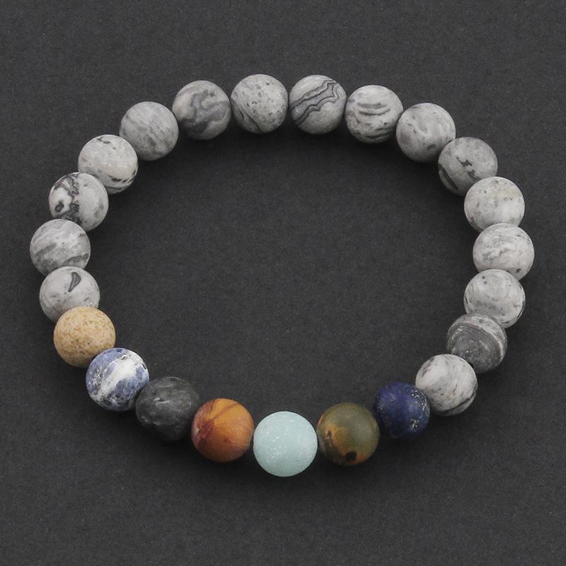 bracelet bracelets stone beads natural jewelry bangles planets mens diezi pray mala universe yoga galaxy handmade stars pyrite meteorite guardian