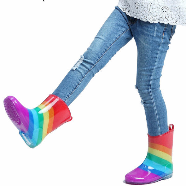 kids rainbow boots