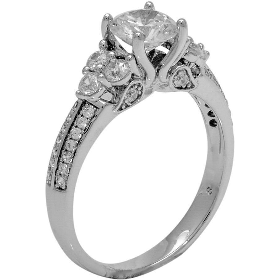 CZ Wedding Rings Sterling Silver 1 Carat Center CZ – PCH Rings