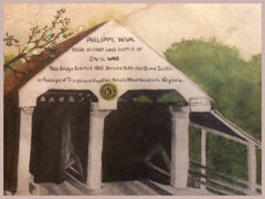 Philppi, WV Covered Bridge Original Watercolor by An Gilligan 1989