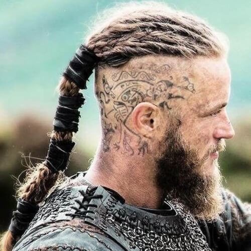 Viking Ragnar Head Tattoo