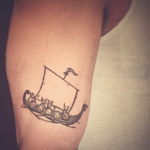 Image of Viking ship tattoo