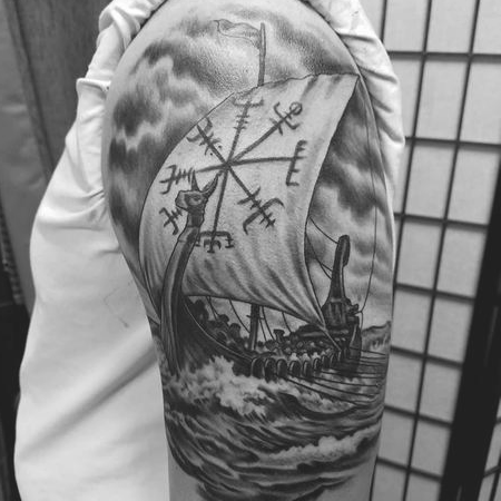 Image of Viking ship tattoo