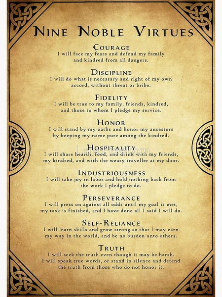 Nine noble virtues in Asatru community