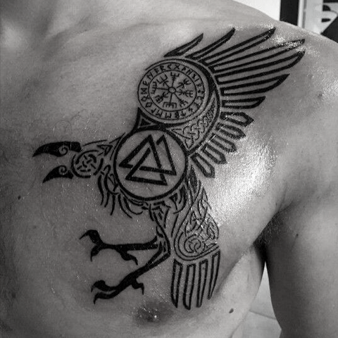Viking Raven Tattoo as the Odin's tattoo Odin's symbol