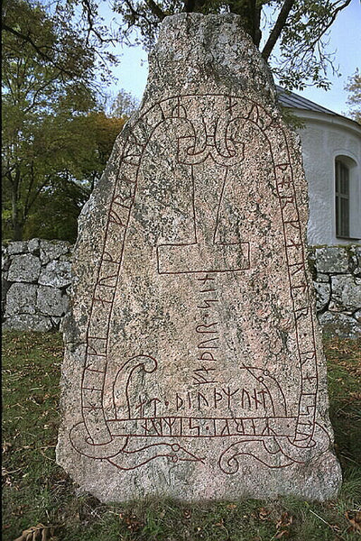 The Stenkvista runestone depicting Thor's hammer