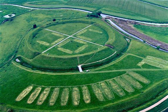 Trelleborg (Slagelse) Viking fort from above 