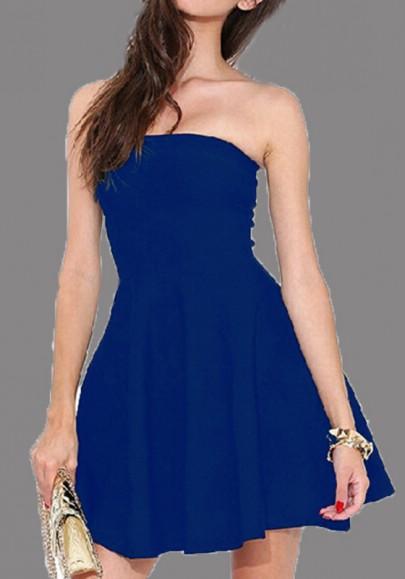 navy blue bandeau dress