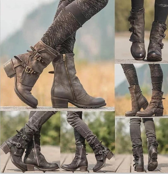 ByChicStyle Women Ankle Boots Vintage 