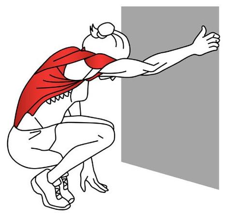 Trapezius and posterior deltoid stretch diagram