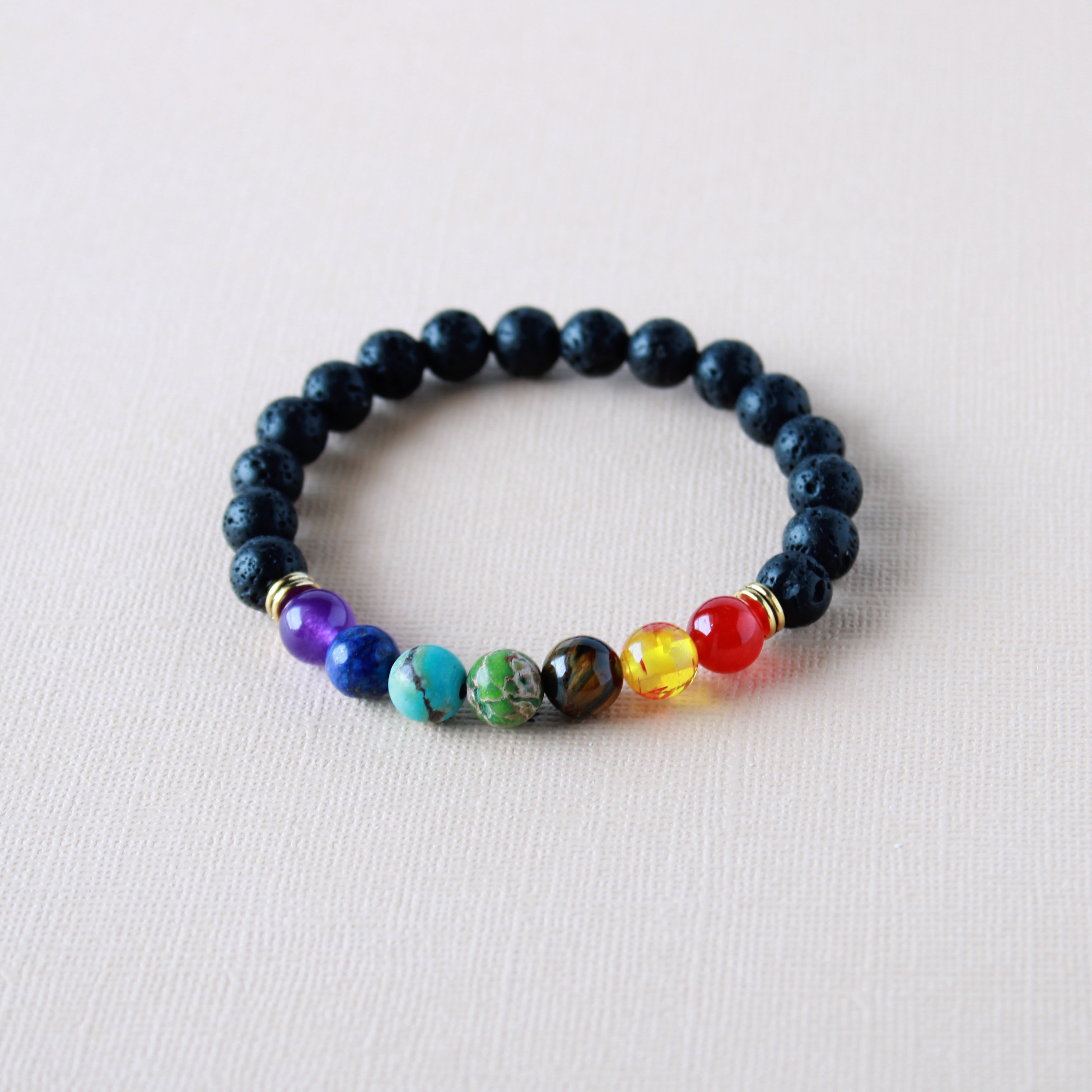 Chakra Lava Stone Diffuser Bracelet
