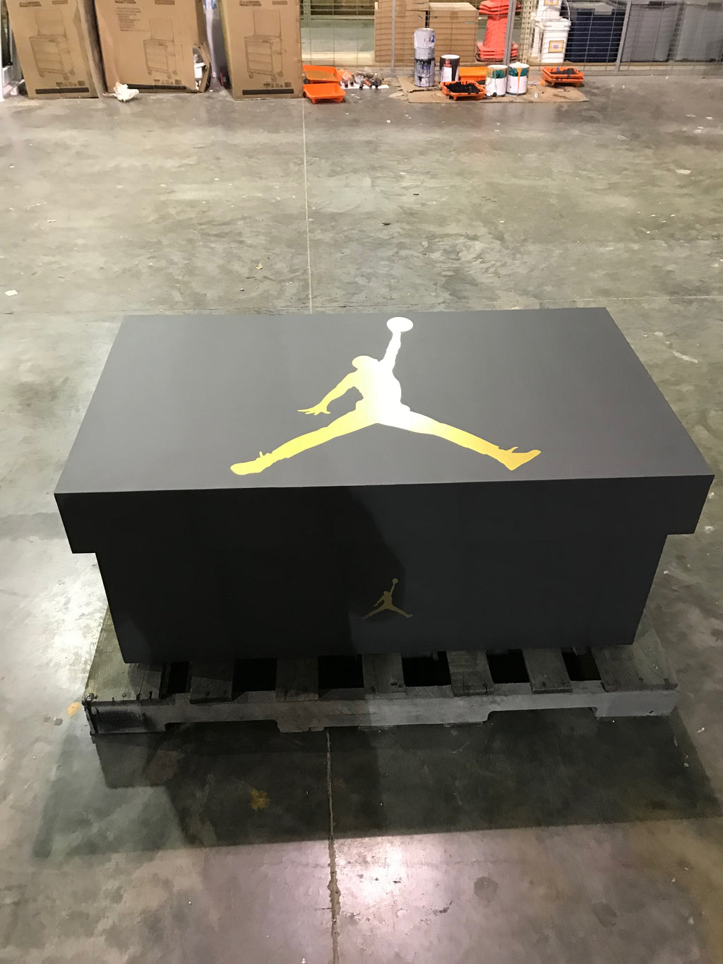 black and gold jordan box