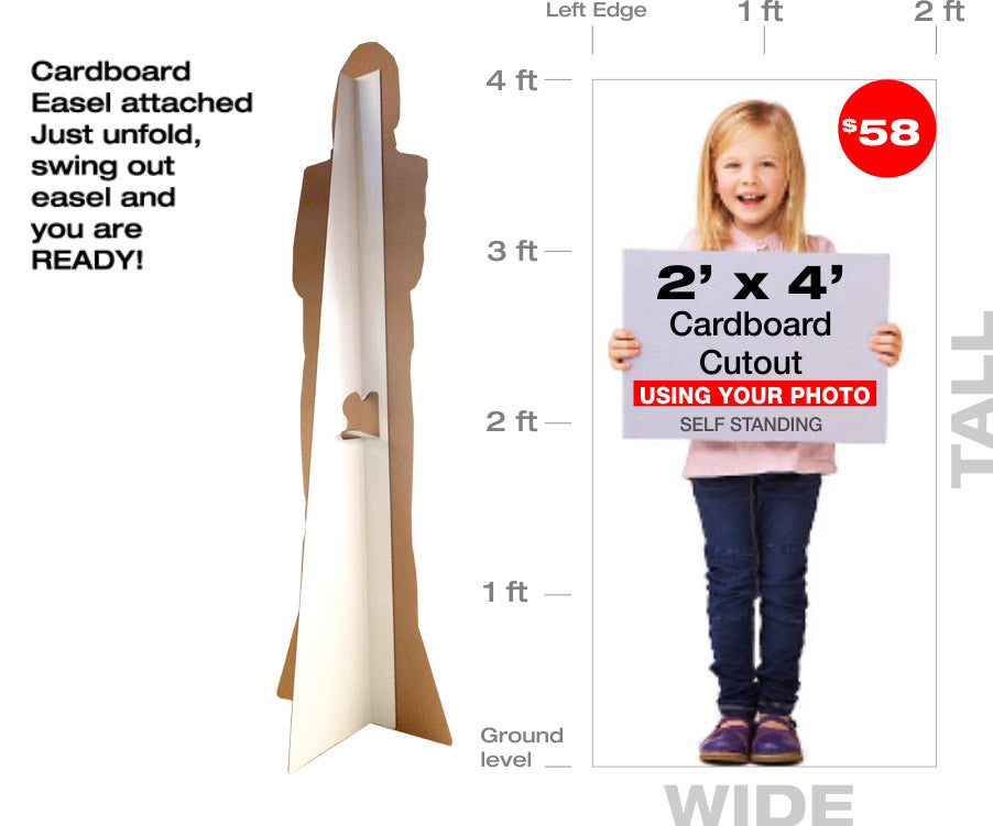 4ft Tall Custom Cardboard Cutout Lowest Price Guarantee Custom Life