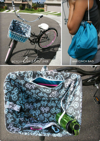 IZZAROO - DIY Bicycle Basket Liner and Cinch Bag