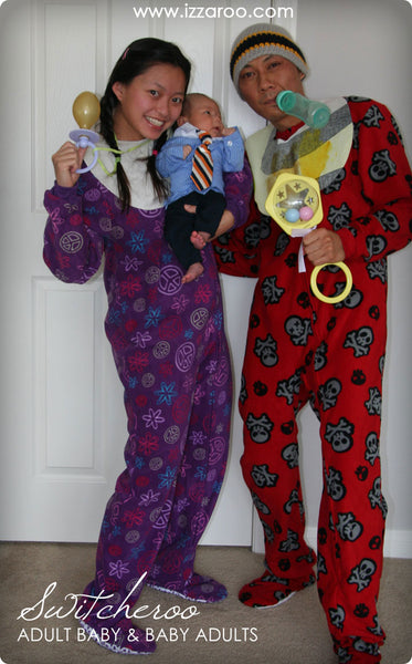 IZZAROO - DIY Adult and Baby Switcheroo Themed Family Halloween Costumes Tutorials