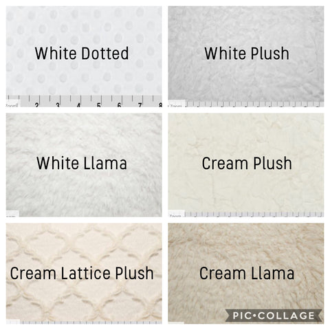 White minky backing options