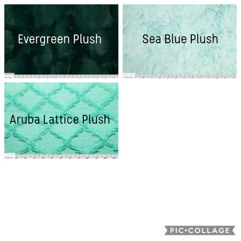 Green minky backing options 