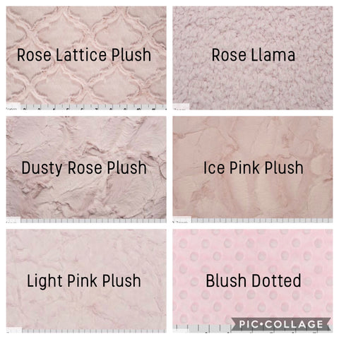 Pink minky backing options