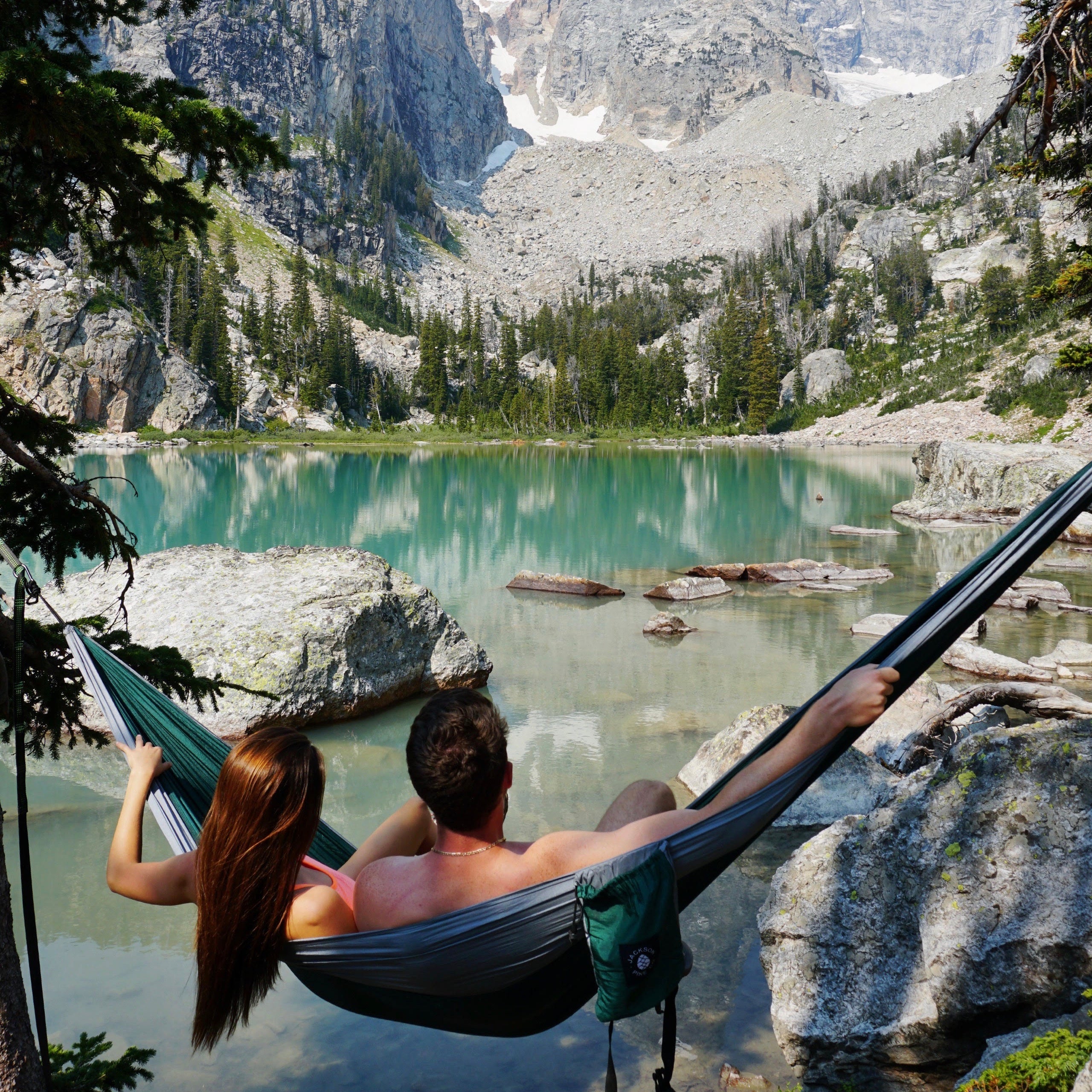 Spruce Double Hammock (Dark Green/Grey)