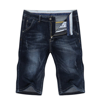 KSTUN Summer Shorts Jeans Men Denim Pants Stretch Dark Blue Fashion Design Men's Jeans Slim Straight Male Short  Jeans Hombre