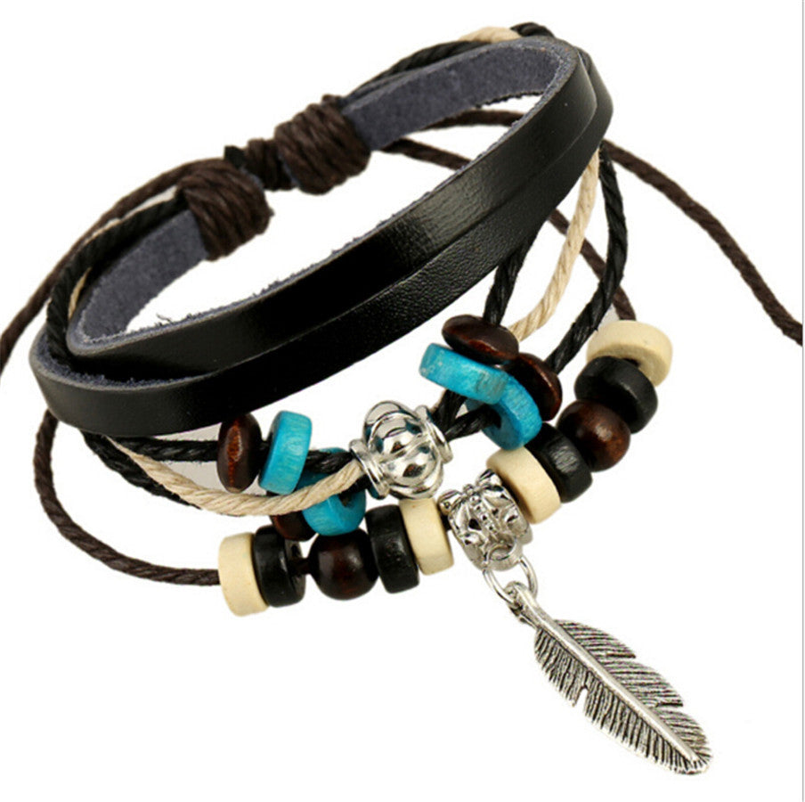 Feather Leather Bracelet