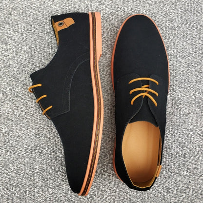 Spring Suede Leather Men Shoes Oxford Casual Shoes Classic Sneakers Comfortable Footwear Dress Shoes Large Size Flats