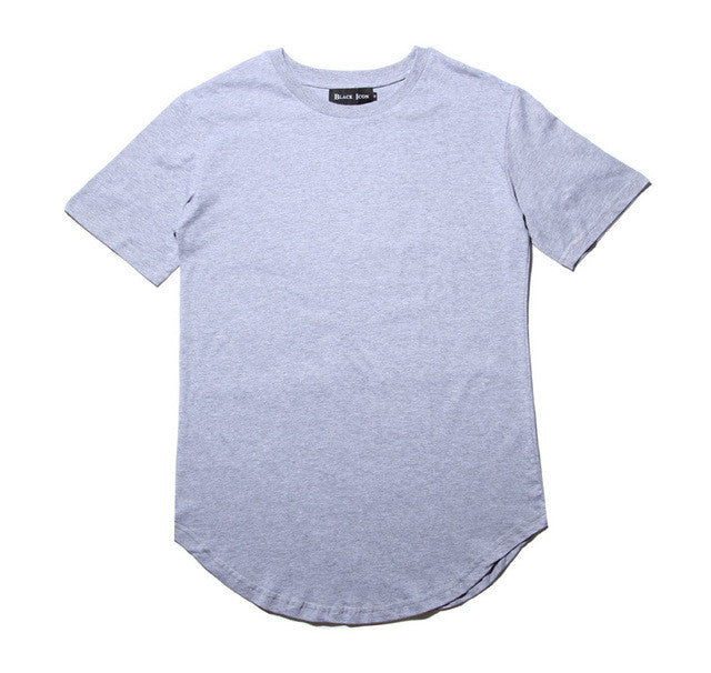 Men's Urban Clothing Long T Shirt with Curved Hem