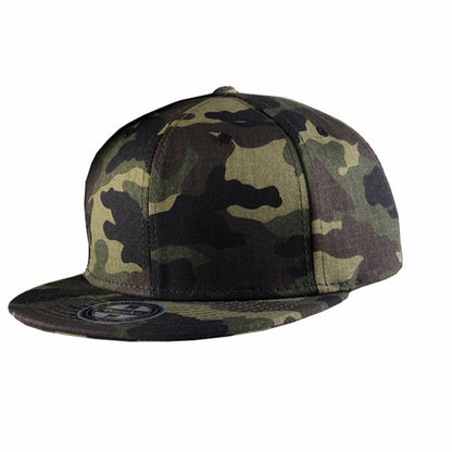 Camouflage flat brim snap back caps