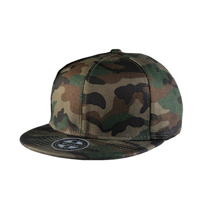 Camouflage flat brim snap back caps