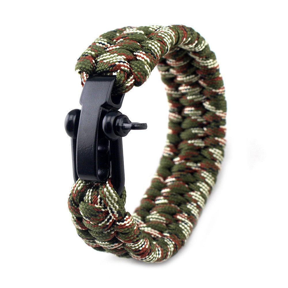 Paracord Survival Bracelet with Adjustable D Shackle