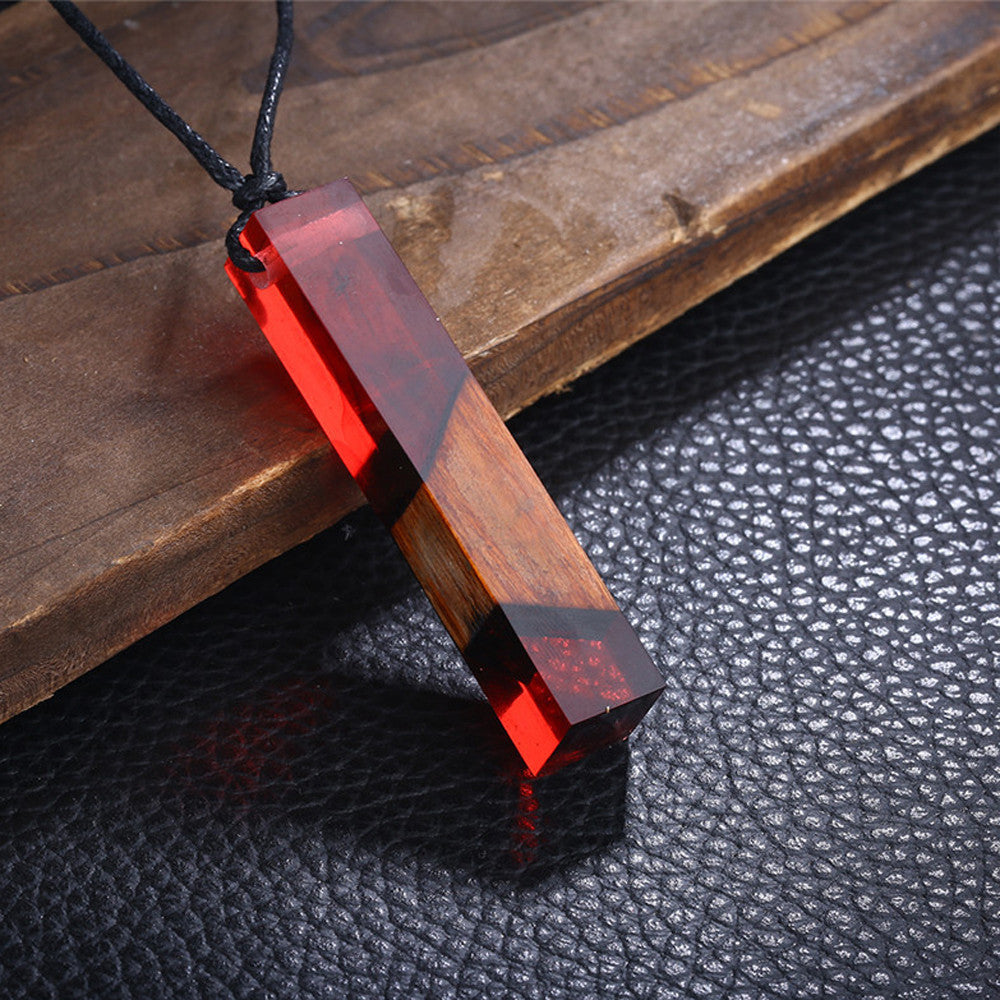 Unisex Wood Pendant Necklace