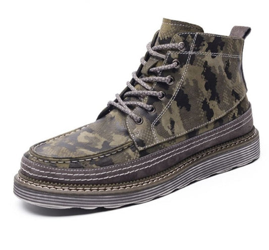 Combat Durable Flat High Sole Boots