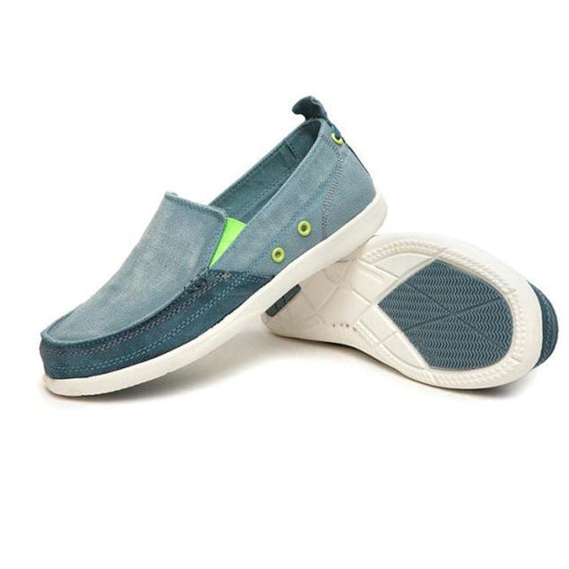 Men's Flat Casual Shoes. Denim, Canvas mat'l