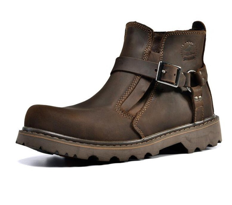 Men's casual boots .genuine Leather.