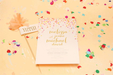 Jeweled Love Confetti Invitation! Hooray!