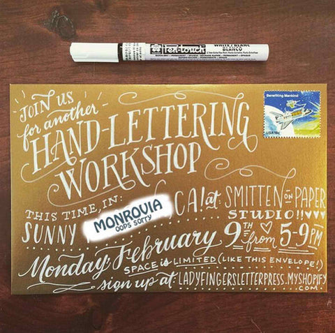 Hand-Lettering with Ladyfingers Letterpress