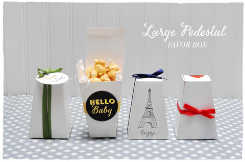 Large Pedestal Favor Box: done 4 ways