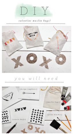 DIY: Valentine Muslin Bags